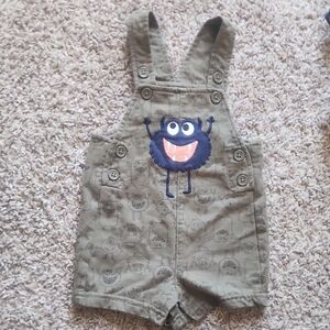 ✨️BABY CLEARANCE✨️ Pekkle Infant Monster Overalls - Olive Green (3M)
